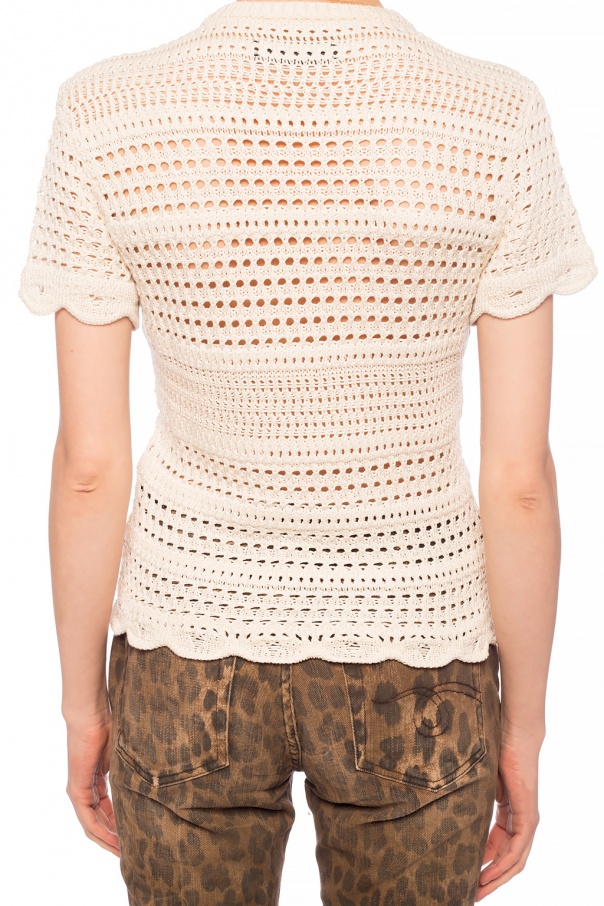Tシャツ・カットソー AMIRI Cream Crochet Sweater Amiri Crocheted T - SchaferandweinerShops | adidas Originals